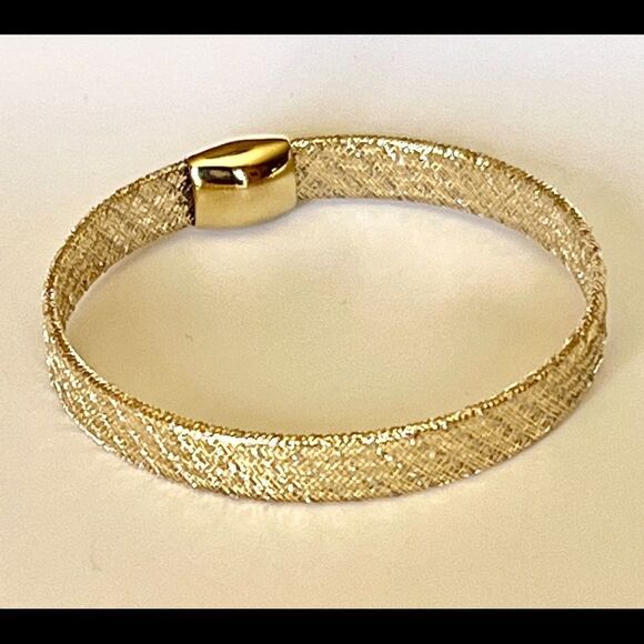 Leslie's 14K Two-tone Fancy Stretch Bangle Bracelet - Picture 3 of 11